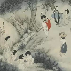 피포페인팅 Q1349 신윤복 단오풍정 diy명화그리기 유화그리기 DIY그리기 홈인테리어