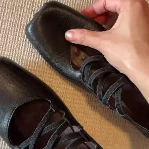 빈티지 여성용 스트랩힐 양가죽 돼지코 토오픈 펌프스 단화 스트랩 메리제인 슈즈 패피5