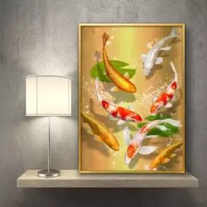 잉어 그림 액자 A3 CARP6 풍수그림 돈들어오는