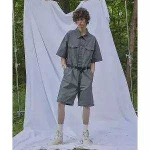 매장정품 맥우드건 MAGOODGAN 파번 5806 립스탑 탈부착 그레이 반소매 점프수트 MJS_5806_04_23B 153136