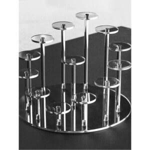 릴 피규어 받침대 원형 피규어장식장 거치대 6cm 스탠드 진열대 3구 투명