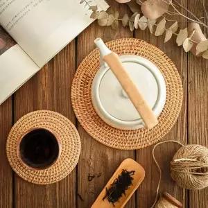 등나무 라탄 티 코스터 위스키 코스타 코스트 잔 받침 13cm 와인