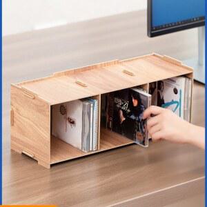 보관함 씨디 진열대 수납 노란 오크 회전형 프레임 LP 참나무 씨디진열대 수납장 a1