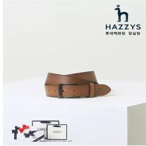 헤지스 ACC 선물포장 HJBE4F341W2남성 브라운 로고장식 가죽 벨트 HJBE4F341W2JN