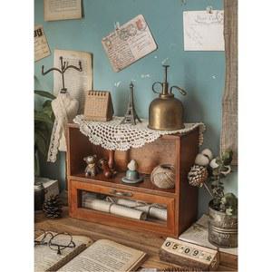 우드 원목 정리함 고심 오거나이저 정리대 다용도 레이어 거치대 블랙 테이블