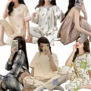 여름잠옷 여성 봄 가을 상하세트 홈웨어 파자마