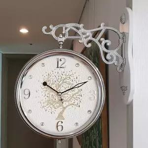 행운나무 무소음 양면시계 (아이보리)