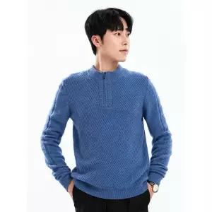 니트 순양털 오리털 집업 남성패션 비즈니스 반 스웨터 폴라 추동 DL4