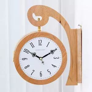 쏘 큐티 무소음 양면시계 (내추럴)