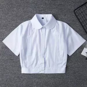 화이트 슬림 미니 여자 반팔셔츠 교복 학생복 ngf9+8ORx