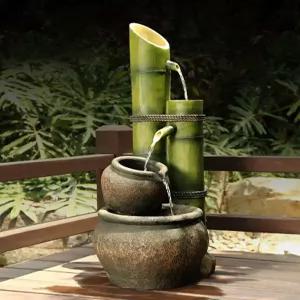 대나무 분수대 조경 장식품 미니 발코니 흐르는 물 소리