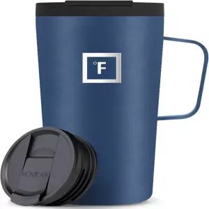 언 °FLASK 그립 노벨티 커피 머그 - 누수 방지 진공 단열 스테인리스 스틸 병 이중 벽 열 여행 뜨거운