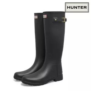 [헌터][헌터] 우먼스 리파인드 골드 트림 톨 레인부츠 블랙 HFRW0024252-BLK