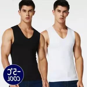 넓은 아이스 민소매티 심리스