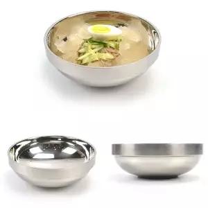 이중 스텐 비빔밥 냉면 그릇 냉면기 19.3x6.8cm 20호