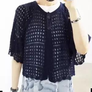 니트가디건 빅사이즈 볼레로 그물 사각 가디건 여름