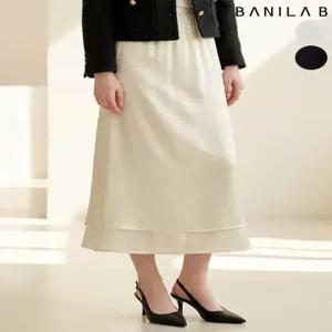 [바닐라비]여성 속밴딩 시스루 안감 글로시 롱스커트