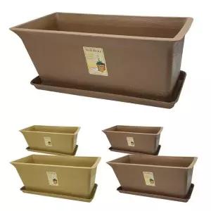 웰빙 직사각 토분느낌 플라스틱화분 2종