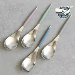 고급형 주방용 스테인레스 숟가락 다양한 색상 배식스푼 큰스푼