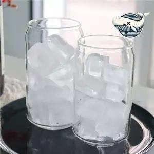 캔 모양 투명 내열유리컵 주스 커피 에이드잔 투명한유리잔