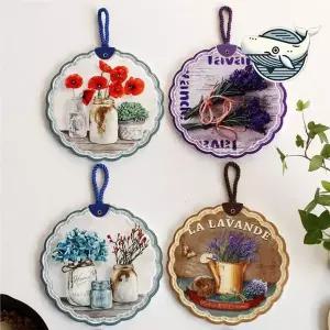 플라워 디자인 돌 냄비받침 주방 장식용 선물 예쁜코스터 티매트