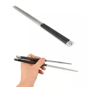 블랙 컬러 손잡이 스텐 진공 저분 젓가락 24cm 10호