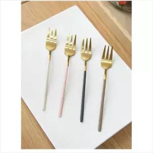 D14 케라미카 골드 티스푼 티포크 파스텔수저세트 수저포크세트