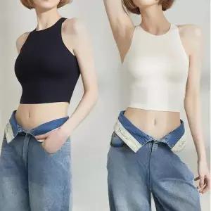 트루리즈 홀터넥 크롭나시 브라탑 크롭탑 캡내장티 나시브라