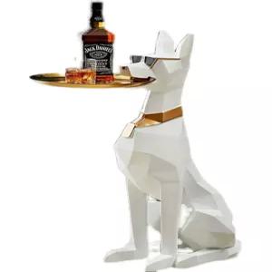 선반 도베르만 조각상 군견 보조테이블 동물 장식품 견 거실 대형 플래티넘 선물