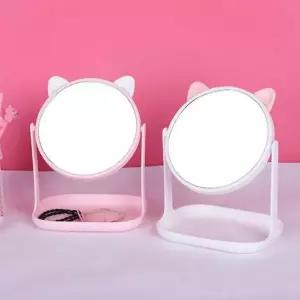 고양이 귀 탁상용 수납 거울 메이크업 데스크