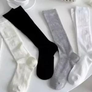 압박니삭스 양말 발레스타일 면소재 통기성 얇은골지 장목양말