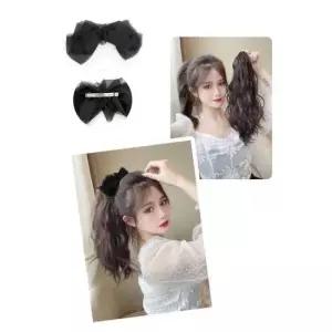 반가발 탈부착 분리형 리본 헤어핀 집게 포니테일 부분 가발