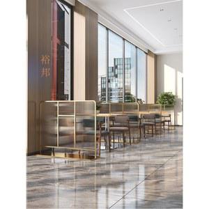 식당 칸막이 음식점 공간분리 간살파티션 식당칸막이 테이블 반투명 금색 원목 높은파티션