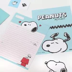 [문구/오피스] 피너츠 편지지 봉투 스티커 세트 3P 캐릭터 편선지
