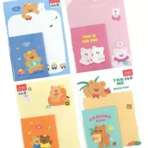 [문구/오피스] 귀여운모양편지지 우정 생일 귀여운일러스트 얼굴모양 사각편지세트