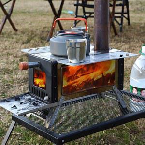 캠핑 화목난로 미니 접이식 차박 난로 야외용 장작