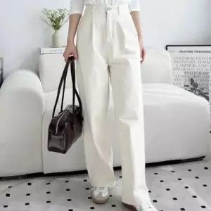 [옷은날개] 반밴딩 여성 면바지 코튼 통바지 세미 와이드 면 팬츠 여자와이드바지 와이드팬츠 여성면팬츠