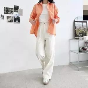 [옷은날개] 여성 사계절 반밴딩 면바지 세미와이드 코튼 팬츠