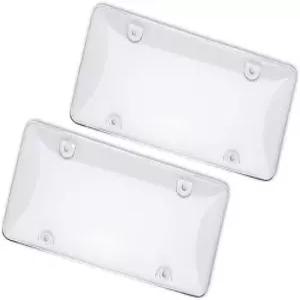 베이그웨이 클리어 번호판 커버 프레임 실드 - 유니버설 핏 신규성 버블 차량용 2 PK