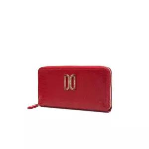 닥스 DAKS ALEXA레드 가죽 스와르브스키 DD로고장식 지퍼돌이 장지갑 DCWA2F285R2 400020