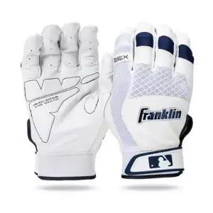 프랭클린 야구 장갑 청소년 유소년 성인용 배팅장갑 가죽 사회인야구 선수용 화이트/네이비