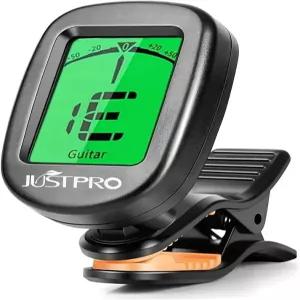 저스트프로 기타 튜너 클립 장착 크로매틱 튜닝 모드 어쿠스틱/일렉트릭 우쿨렐레 바이올린 베이스 밴조