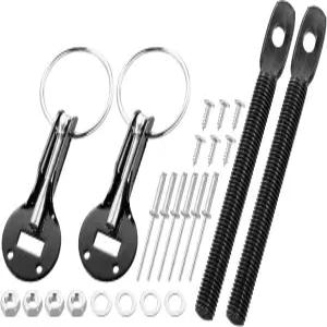 자동차 자동 개조 보닛 후드 잠금 래치 캐치 핀 키 블랙용 X 오토호 유니버설 키트