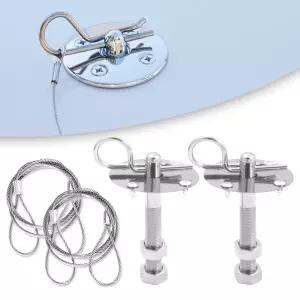 CYTGOUPER 4인치 나사형 엔진 후드 핀 키트 레이스카용 스테인리스 스틸 그로밋이 장착된 트럭 커버 및