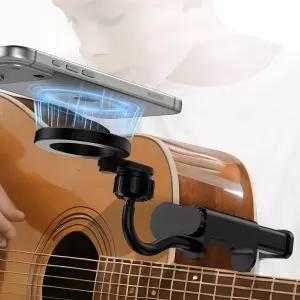 알라플라이 마그네틱 기타 휴대폰 홀더 N54 스트롱 자석 베이스 우쿨렐레용 범용 스마트폰 마운트 360 조정