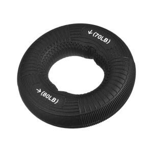 uxcell 핸드 그립 강화제, 3.07인치 70-80파운드 실리콘 링 핑거 팔뚝 운동용 트레이너, 암벽 등반 선수 운동용, 블랙