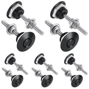 ZUQian 10팩 범용 알루미늄 막대 차량 후드 핀 1.25인치 퀵 릴리스 잠금 래치 범퍼 번호판 클립 푸시 버튼