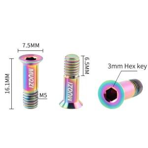 호환 2PCS 후면 변속기 풀리 M5 나사 MTB 도로 자전거 조키 휠 티타늄 합금 볼트 액세서리 텐션