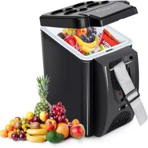 CAYNEL 12V 6쿼터 개인용 열전기 6리터 용량 DC 휴대용 전기 쿨러 워머 자동차 RV 캠핑용 소형 냉장고