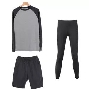 남자 래쉬가드 반바지 세트 레깅스 팬츠 비치웨어 3종 zJe7+8nBT